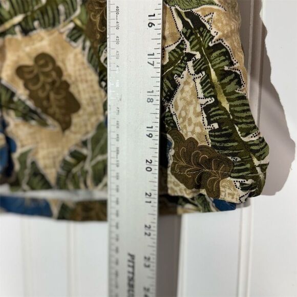 Marsh Landing Rayon Hawaiian Shirt Small Blue Green Floral Tropical Button Up - Picture 6 of 9